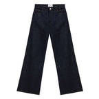 Blaue Baumwoll-High-Waist-Jeans