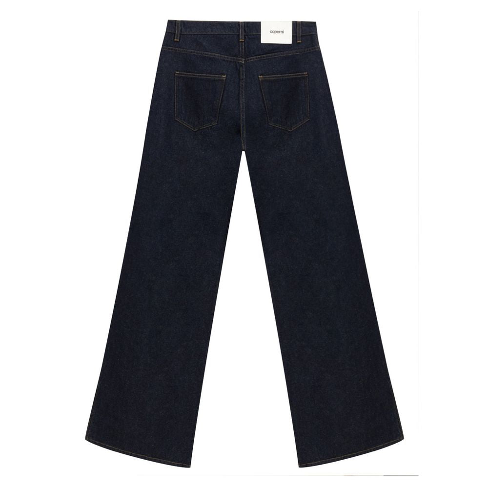 Blaue Baumwoll-High-Waist-Jeans