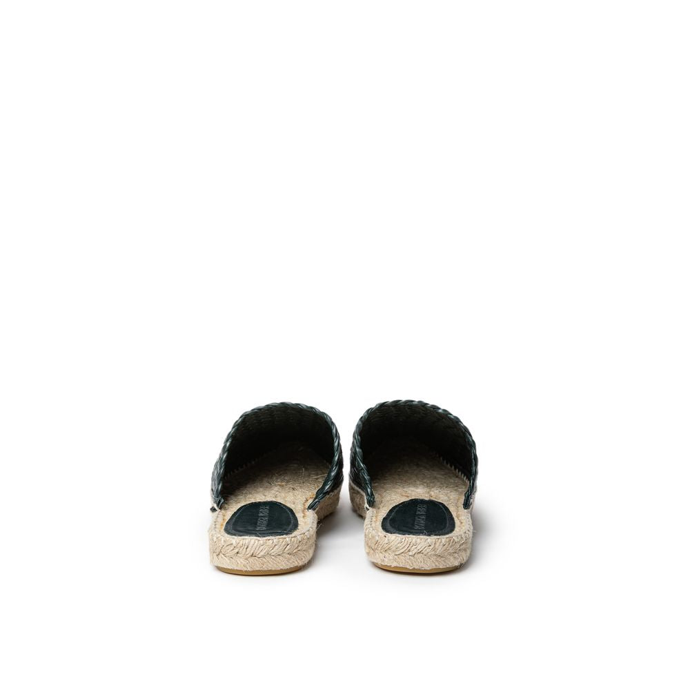 Espadrilles aus grünem Leder