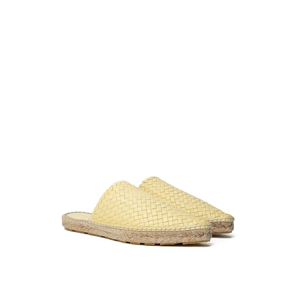 Gelbe Leder-Espadrille