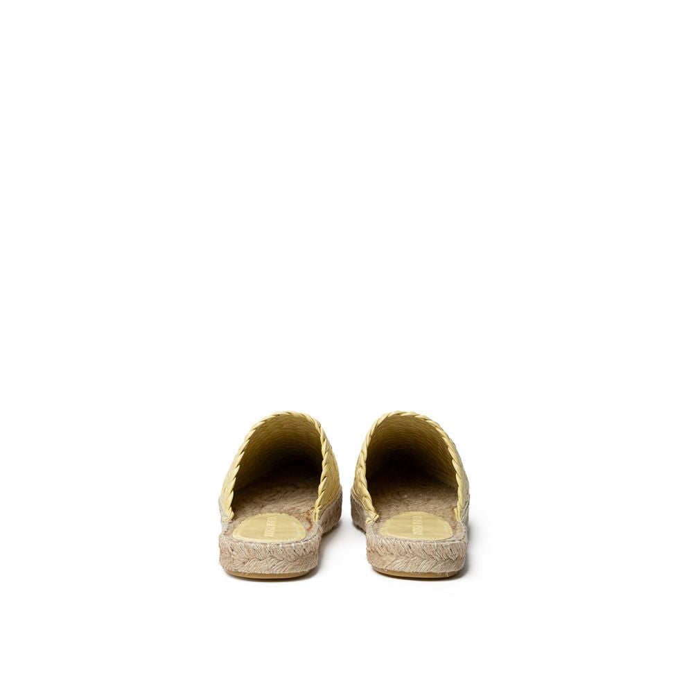 Gelbe Leder-Espadrille