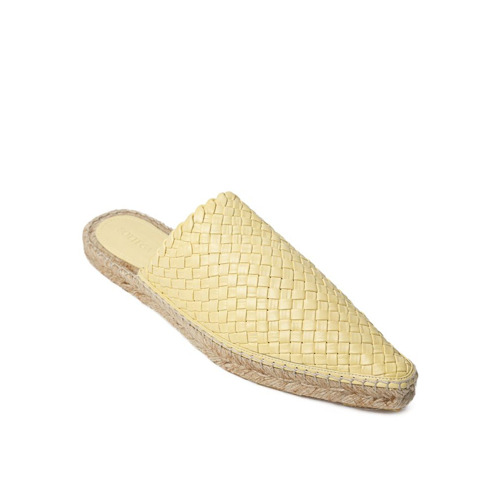 Gelbe Leder-Espadrille