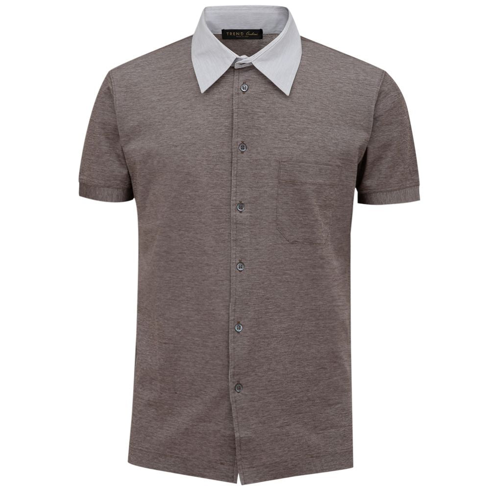 Bicolor Cotton Short-Sleeve Shirt