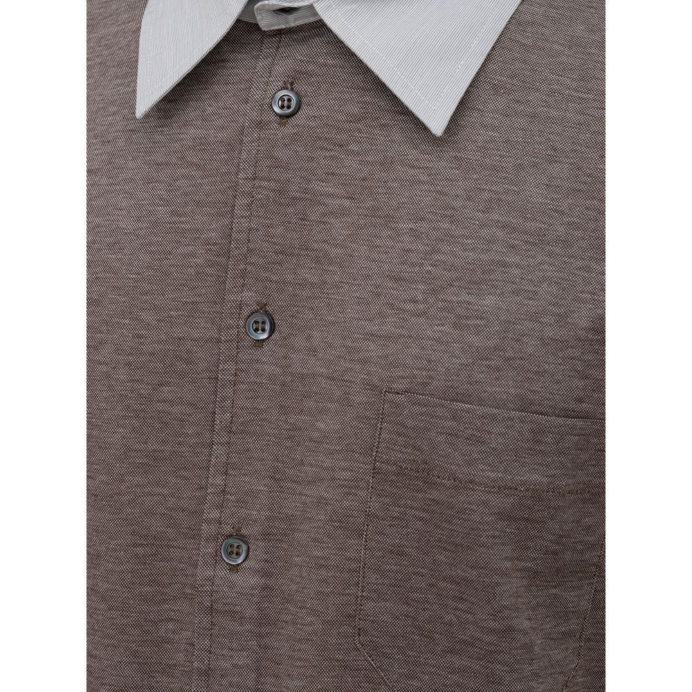 Bicolor Cotton Short-Sleeve Shirt