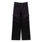 Schwarze Viskose-Cargohose