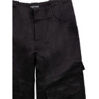 Schwarze Viskose-Cargohose