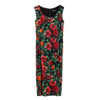 Zweifarbiges Viskose-Maxikleid