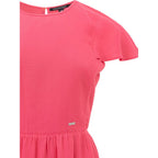 Fuchsia Viscose Short Dress