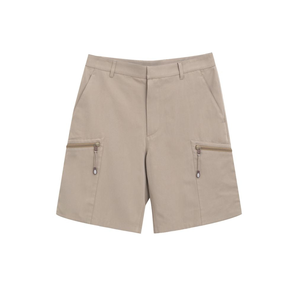 Beige Baumwoll-Cargoshorts