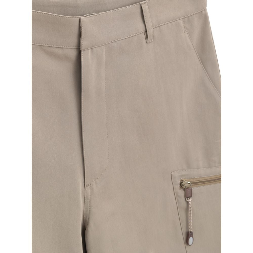 Beige Baumwoll-Cargoshorts
