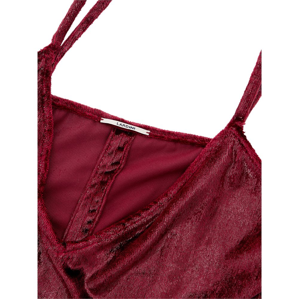 Bordeauxrotes Cocktailkleid aus Polyester