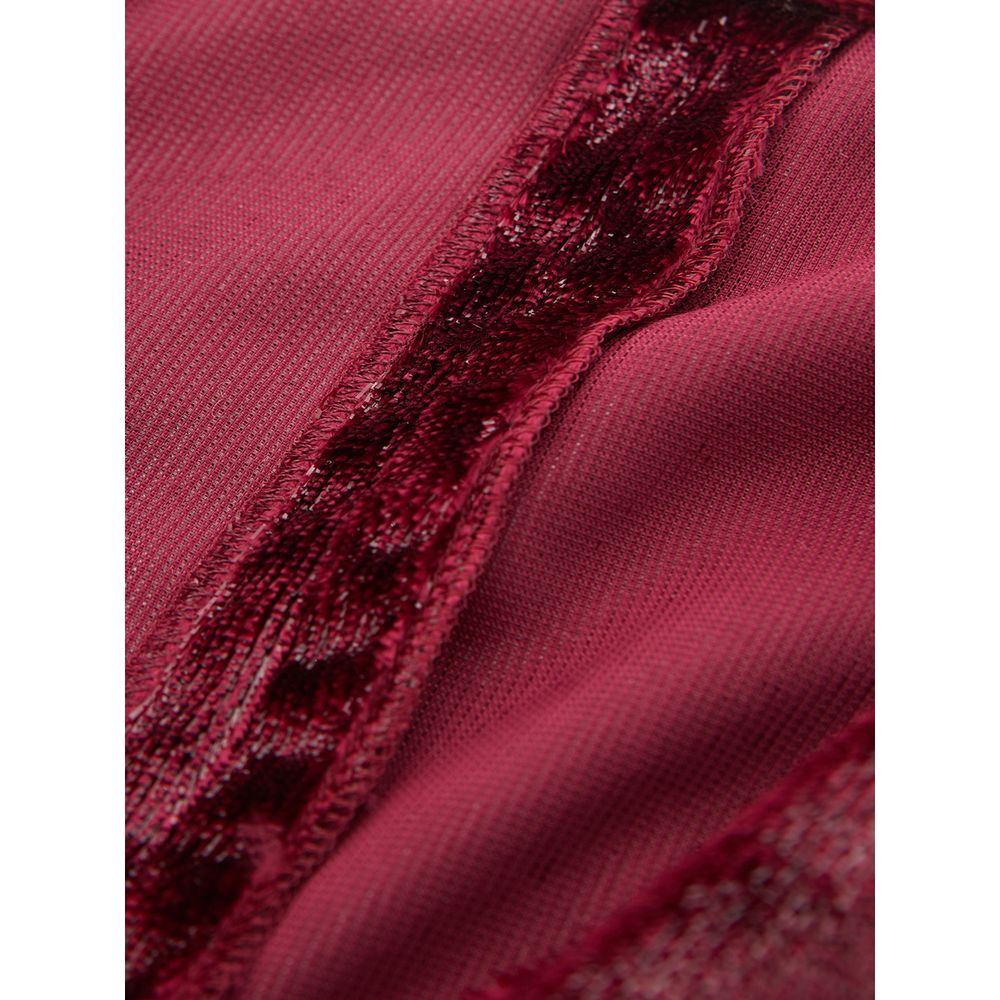Bordeauxrotes Cocktailkleid aus Polyester