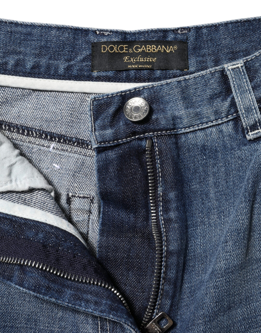 Blue Cotton High Waist Wide Leg Denim-Jeans