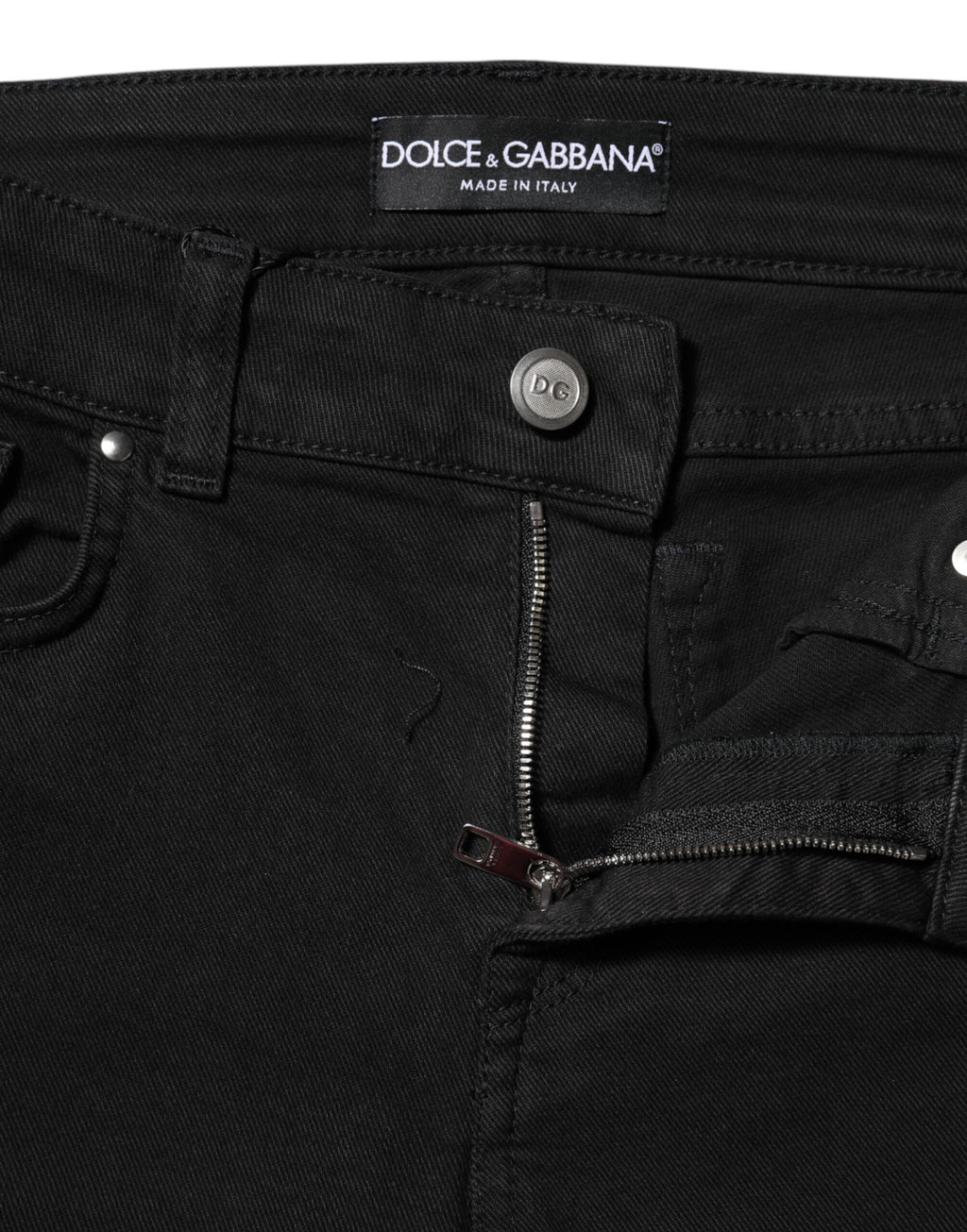 Black Cotton Logo Skinny Mid-Rise Denim Jeans