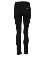 Black Cotton Logo Skinny Mid-Rise Denim Jeans