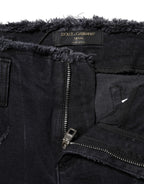 Schwarze zerrissene Skinny Jeans aus Baumwolle