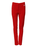 Rote Mid Waist Slim Fit Hose