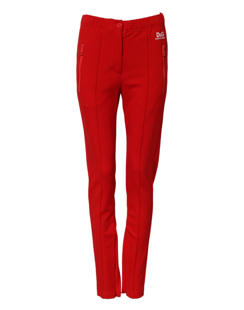 Rote Mid Waist Slim Fit Hose