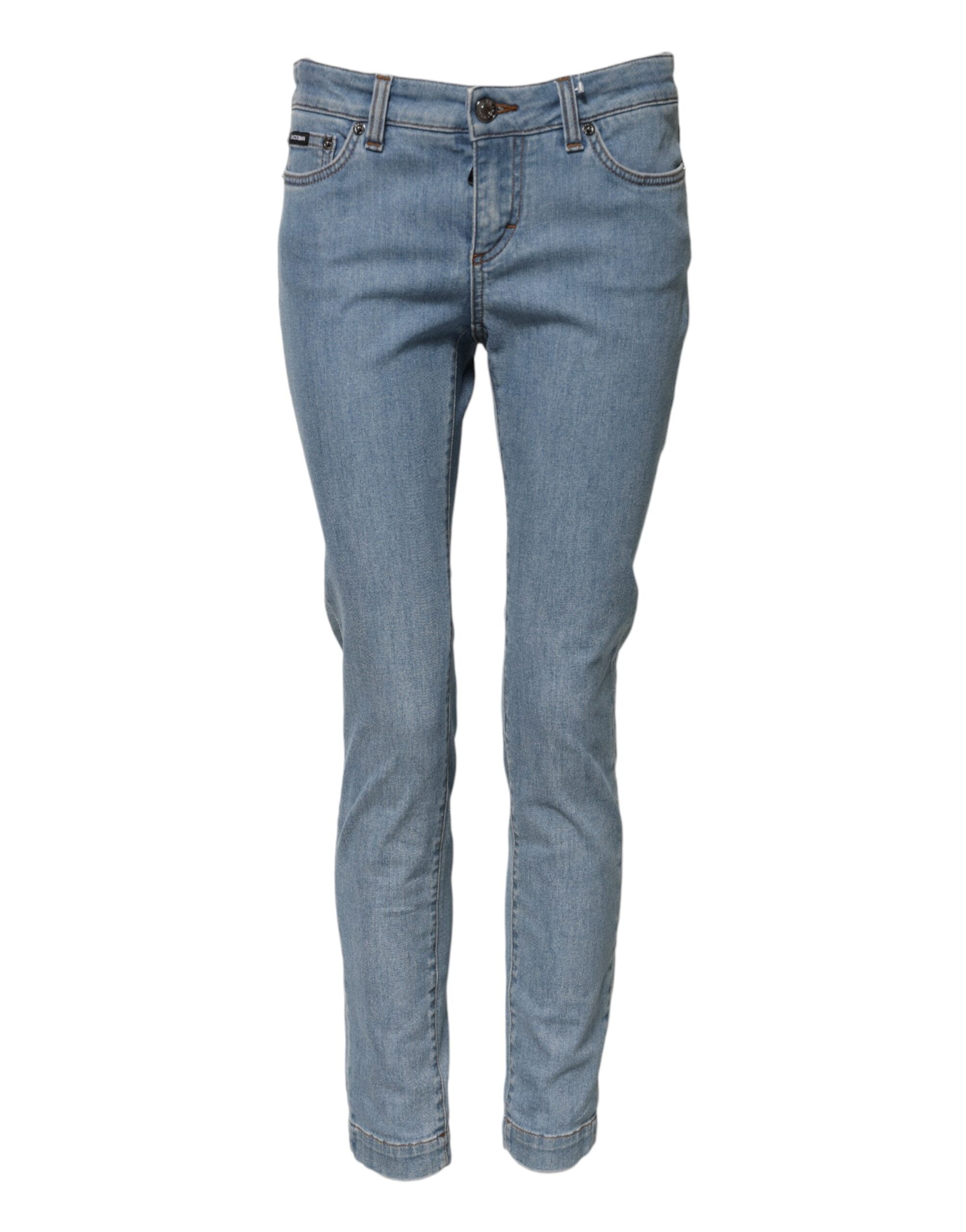 Blue Cotton PRETTY Mid-Waist Skinny Denim Jeans