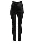 Schwarze Skinny-Hose aus Baumwollstretch mit Lurexfaden