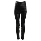 Schwarze Skinny-Hose aus Baumwollstretch mit Lurexfaden