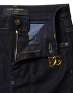 Blue Cotton High Waist Skinny Denim Jeans