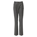 Graue karierte High Waist ausgestellte Hose