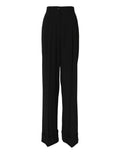 Schwarze High-Waist-Hose aus Wolle