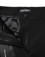 Schwarze High-Waist-Hose aus Wolle