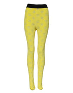Gelbes Logo Slim Fit Leggings Hose