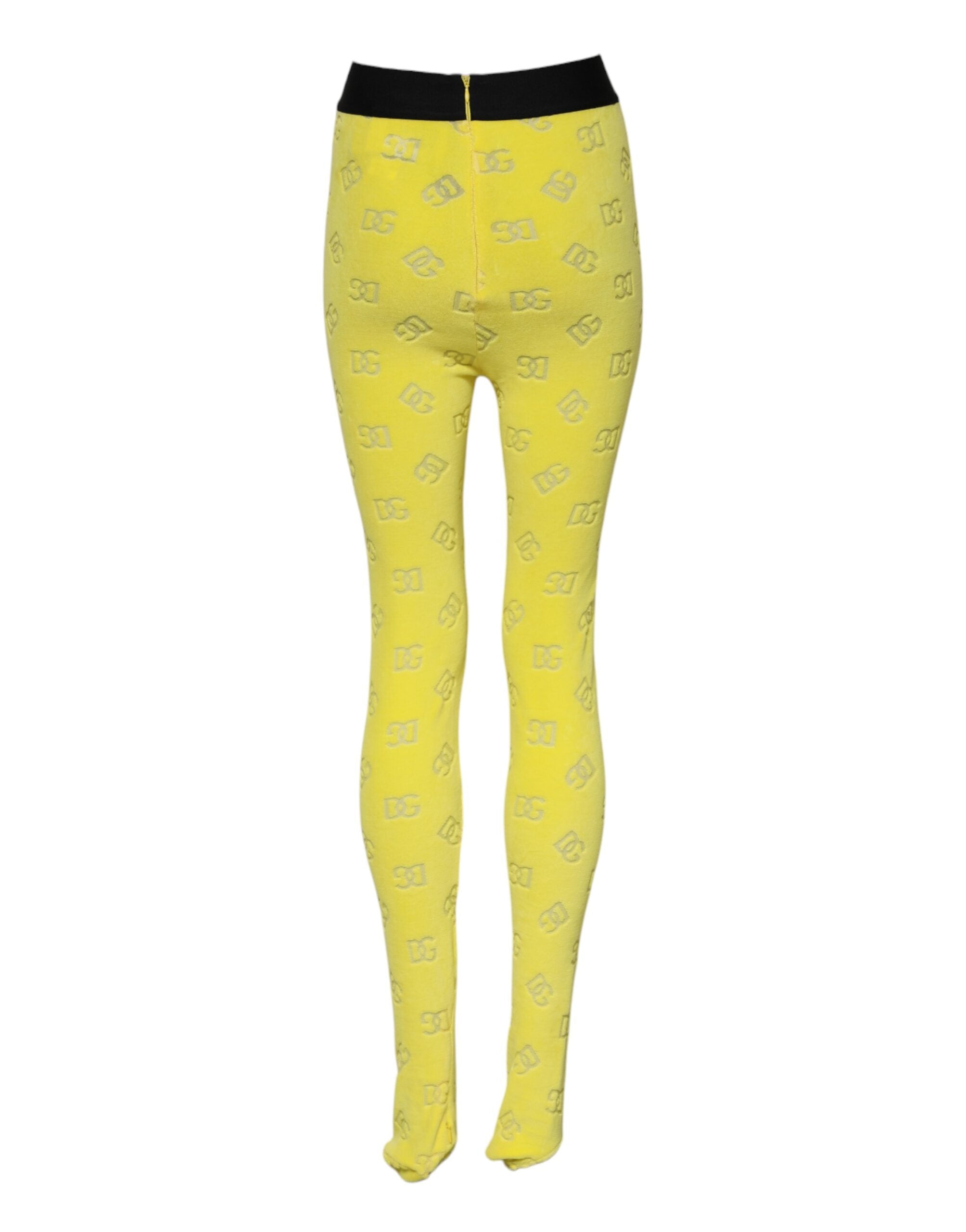 Gelbes Logo Slim Fit Leggings Hose