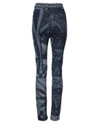 Blaue bedruckte Skinny-Denim-Jeans aus Baumwolle