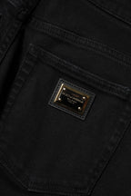 Black Boyfriend Cotton Flared Denim Jeans