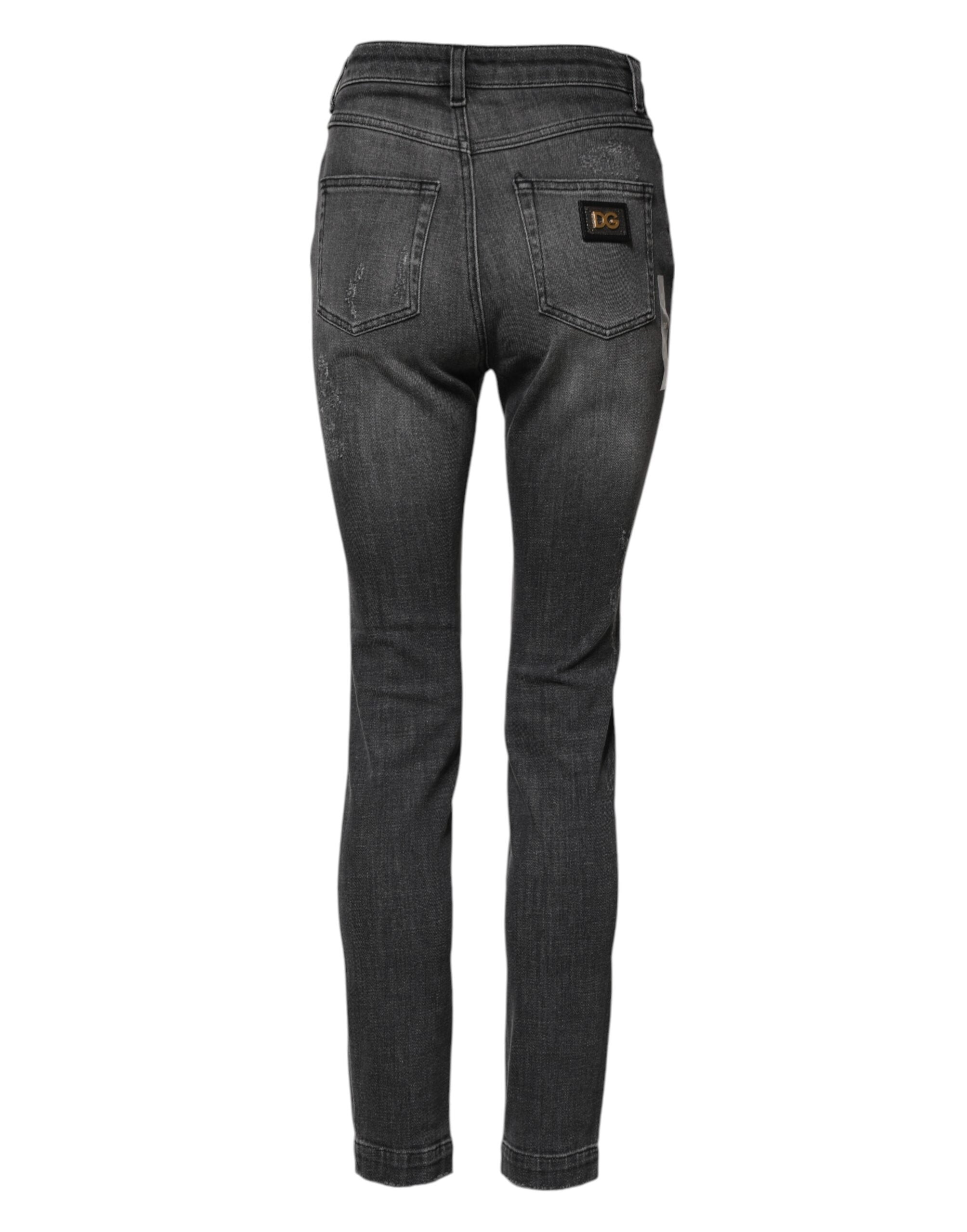 Dark Grey AUDREY Cotton Skinny Denim Jeans