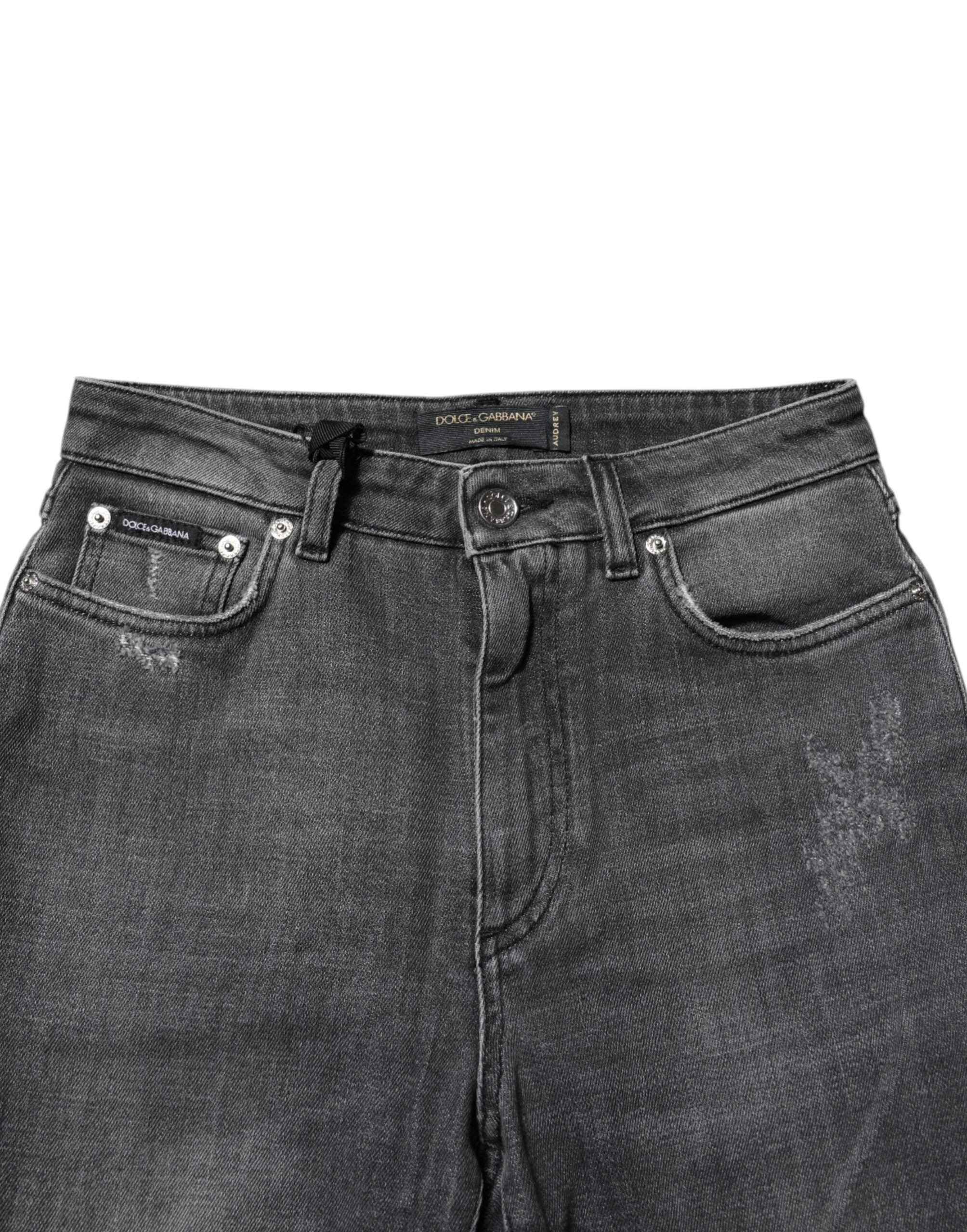 Dark Grey AUDREY Cotton Skinny Denim Jeans