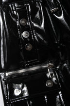 Black High-Waist Cargo Bootcut Pants