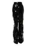 Black High Waist Cargo Bootcut Pants