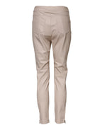 Beige High Waist Tapered Pants