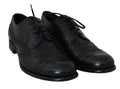 Dunkelblaue Wingtip Oxford Business-Schuhe aus Leder