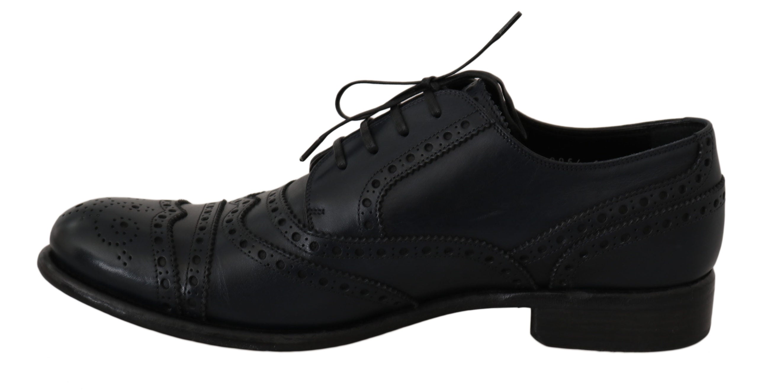 Dunkelblaue Wingtip Oxford Business-Schuhe aus Leder