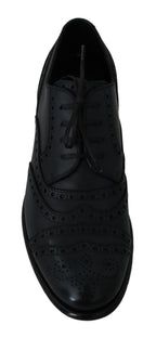 Dunkelblaue Wingtip Oxford Business-Schuhe aus Leder
