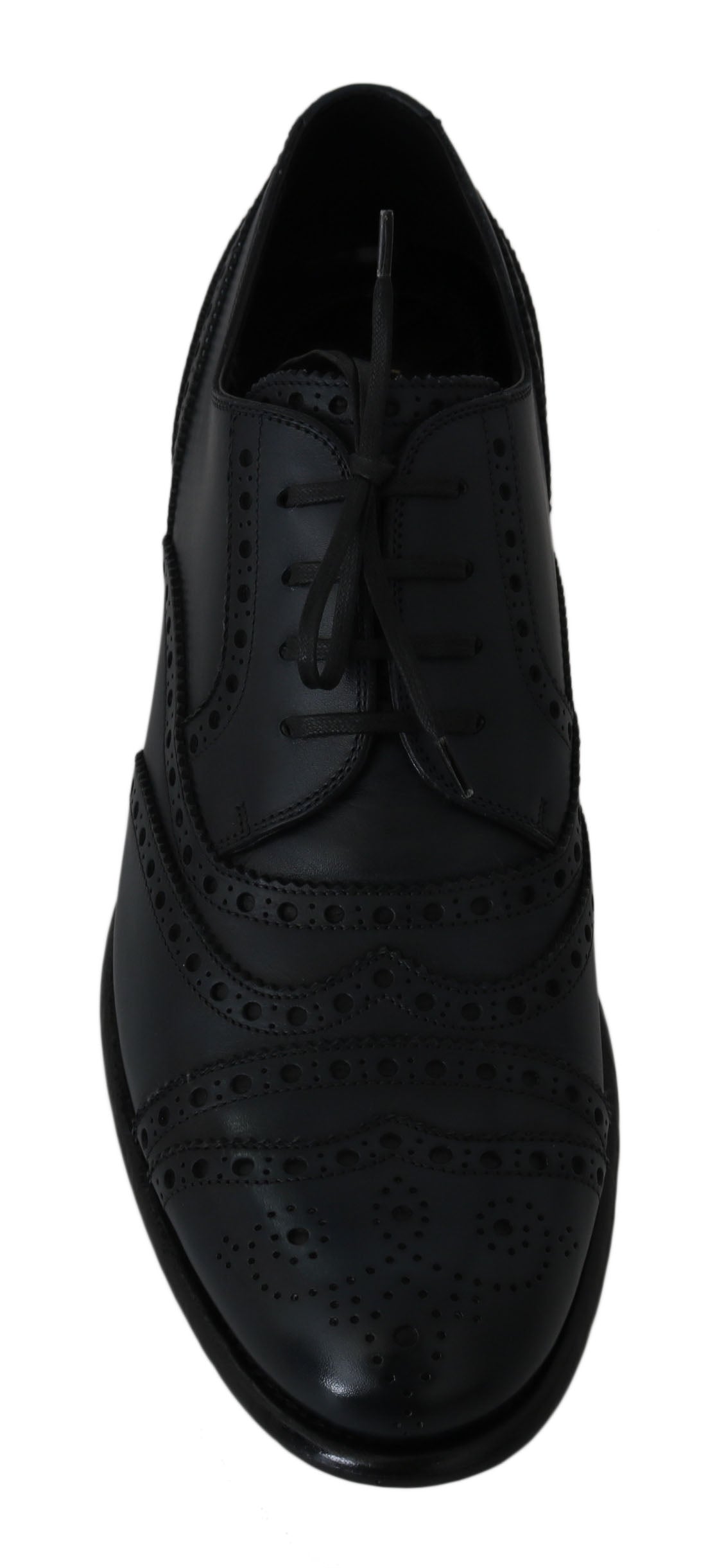 Dunkelblaue Wingtip Oxford Business-Schuhe aus Leder