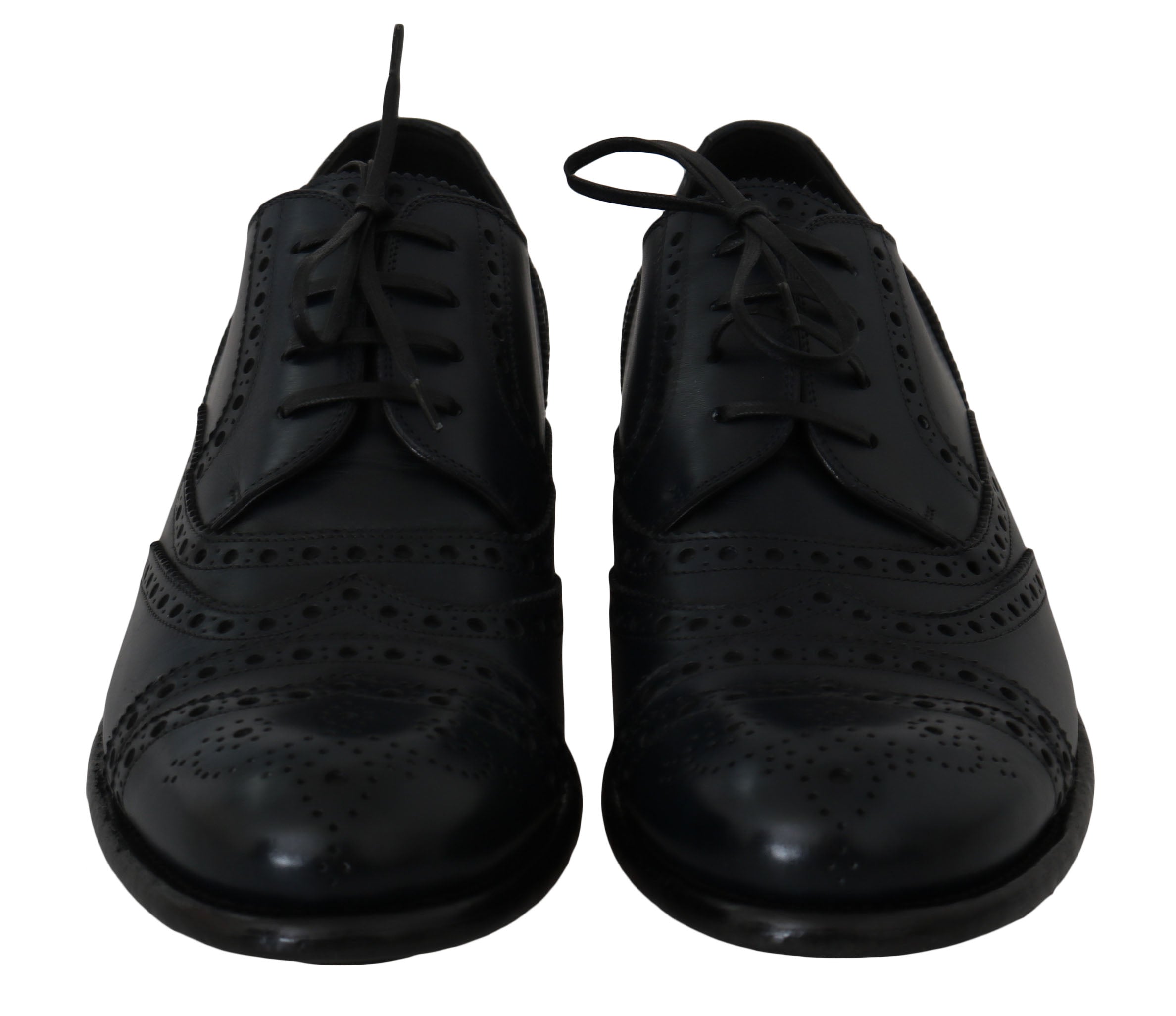 Dunkelblaue Wingtip Oxford Business-Schuhe aus Leder