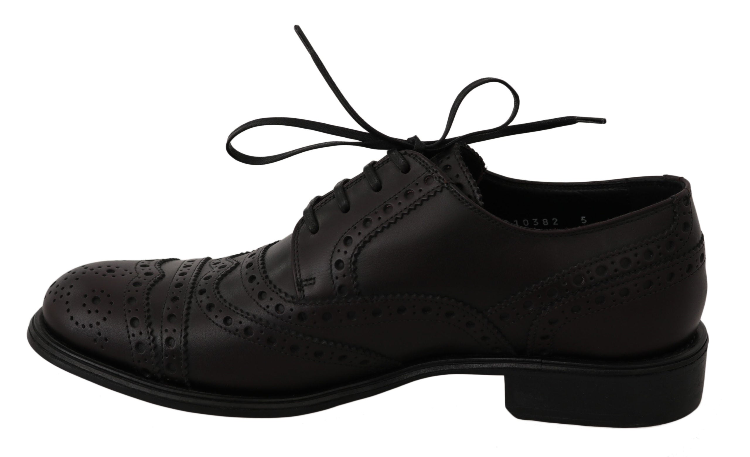 Schwarze Oxford Brogues aus Leder mit Flügelkappe