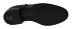 Schwarze Oxford Brogues aus Leder mit Flügelkappe