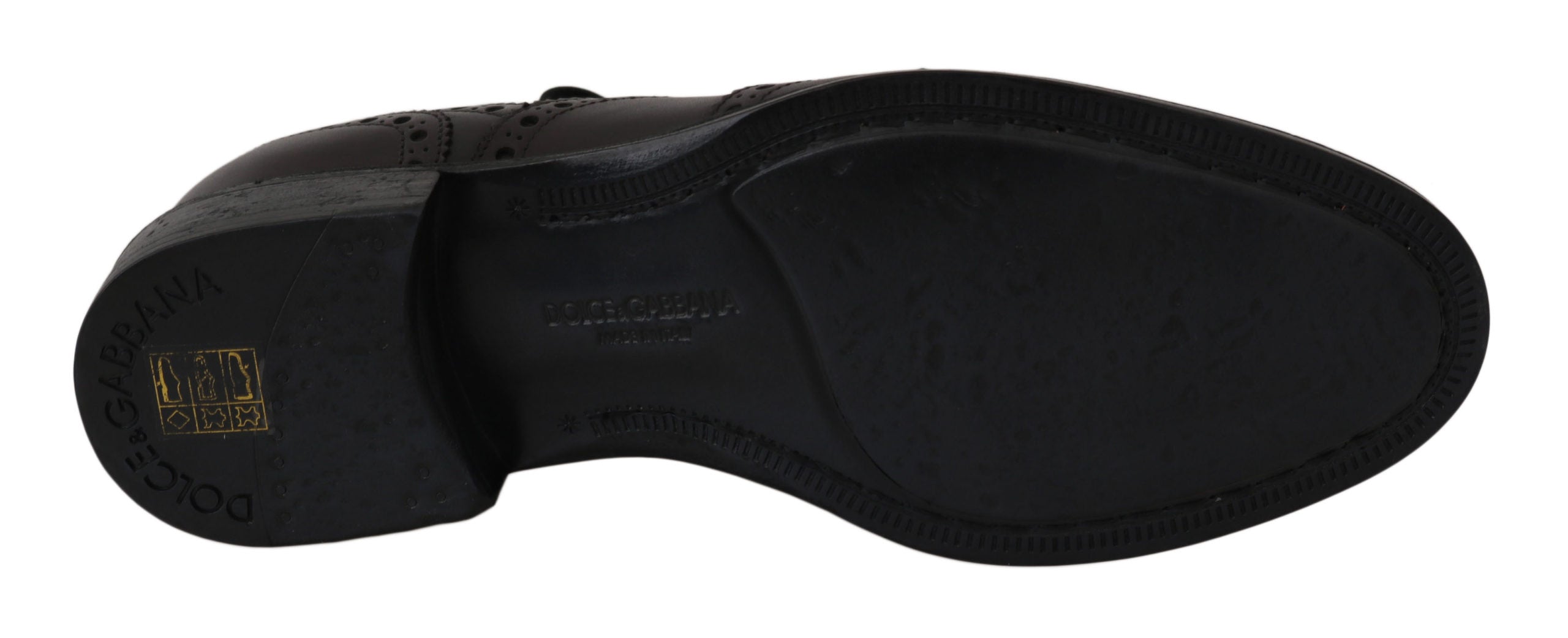 Schwarze Oxford Brogues aus Leder mit Flügelkappe