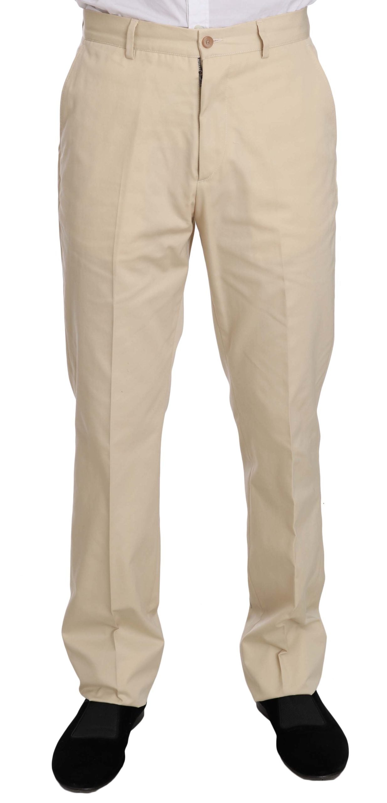 Zweiteiliger beige Baumwollanzug mit 3 Knöpfen