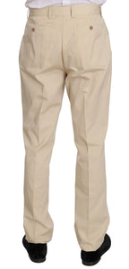 Zweiteiliger beige Baumwollanzug mit 3 Knöpfen