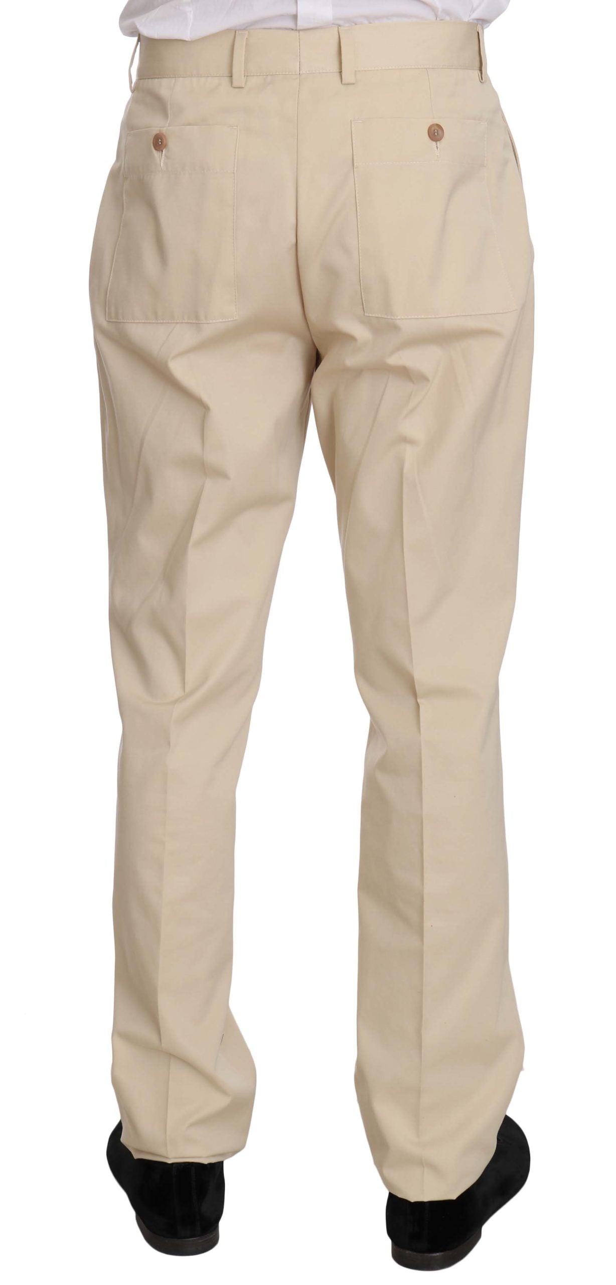 Zweiteiliger beige Baumwollanzug mit 3 Knöpfen