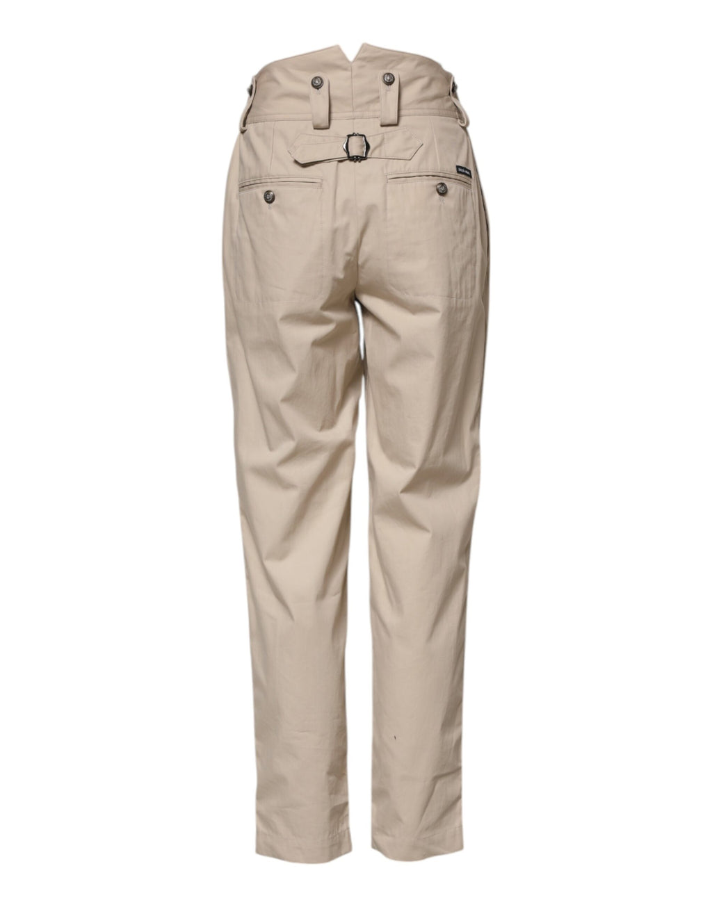 Beige High-Waist-Hose aus Baumwolle